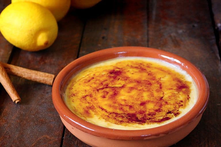 Typical Catalan dessert made from cream and egg yolks, covered with a traditional layer of caramelized sugar to provide a crispy contrast